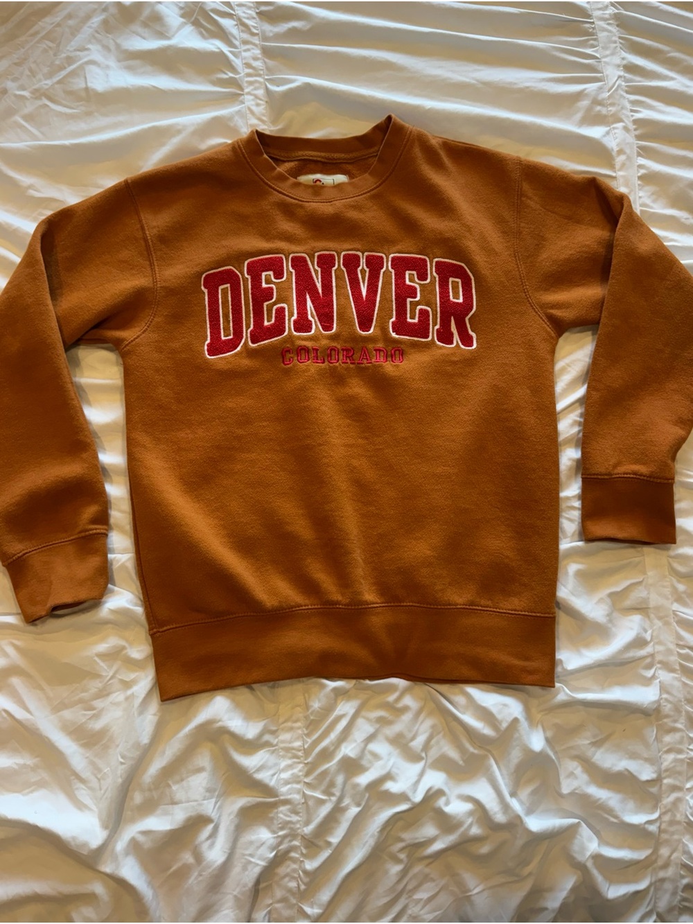 Women's Crewneck Sweatshirt - Rust Denver Applique